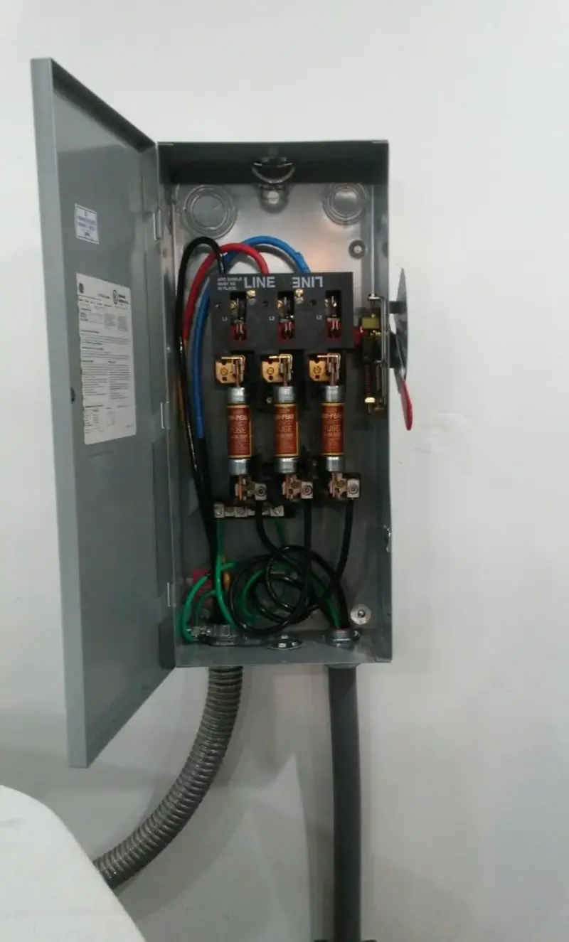 Three-phase disconnect switch installed for Electrical Wiring & Rewiring in Burnsville